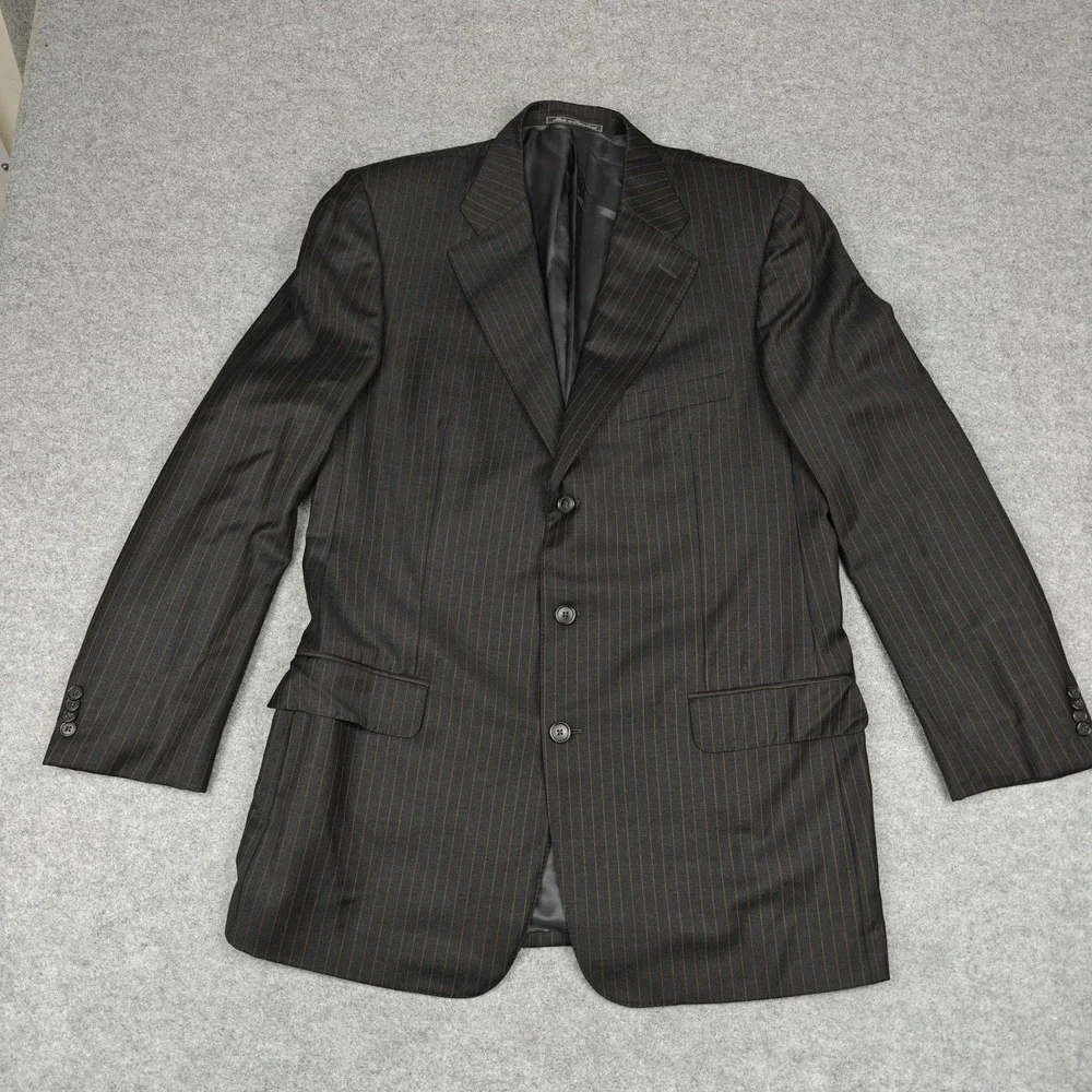 Ermenegildo Zegna Blazer Mens IT 54 Gray‎ Wool Pinstripe Trofeo Suit Jacket